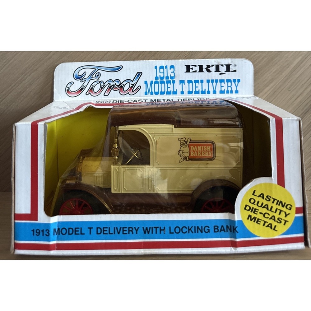 Ertl Replica Ford 1913 Model T Van - Die Cast‎ Coin Bank - Danish Bakery #9249